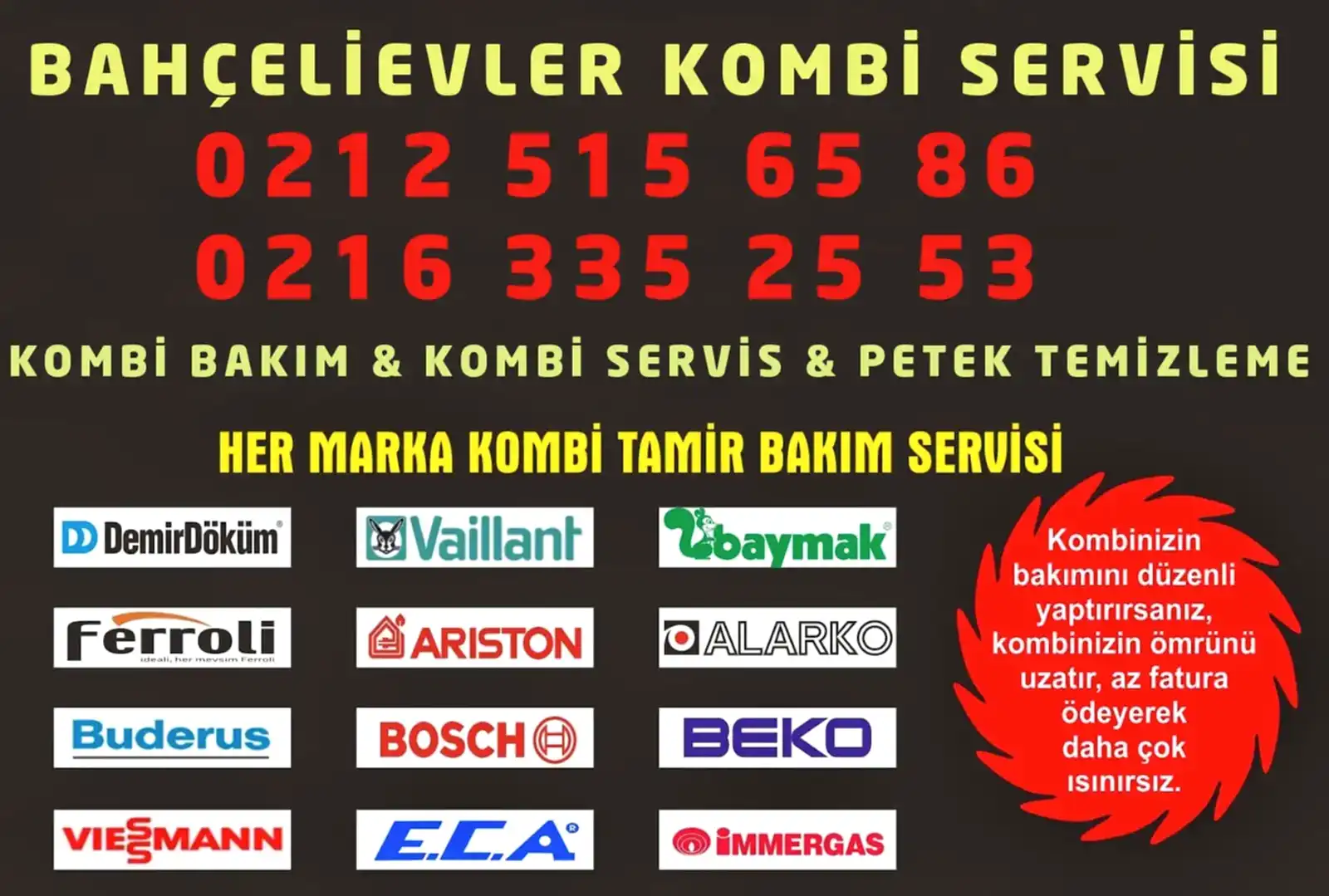 Bahçelievler Kombi Servisi